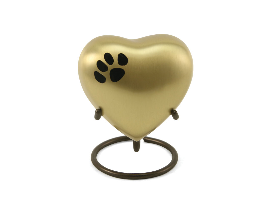 Keepsake Heart - Classic Single Paw Bronze-image