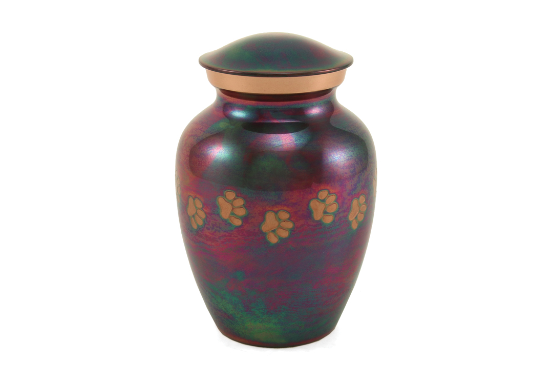 Classic Paw Print Urn - Raku-image