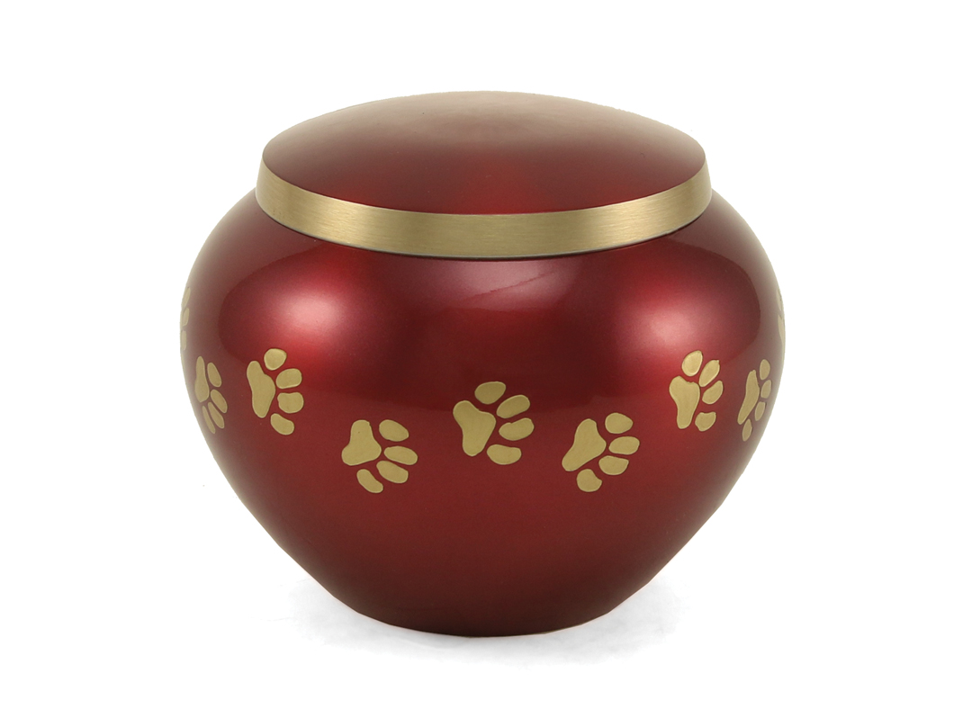 Odyssey Paw Print Urns - Crimson-image