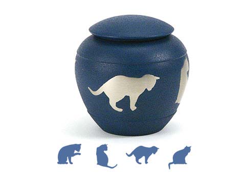 Silhouette Urn - Country Blue Cat-image