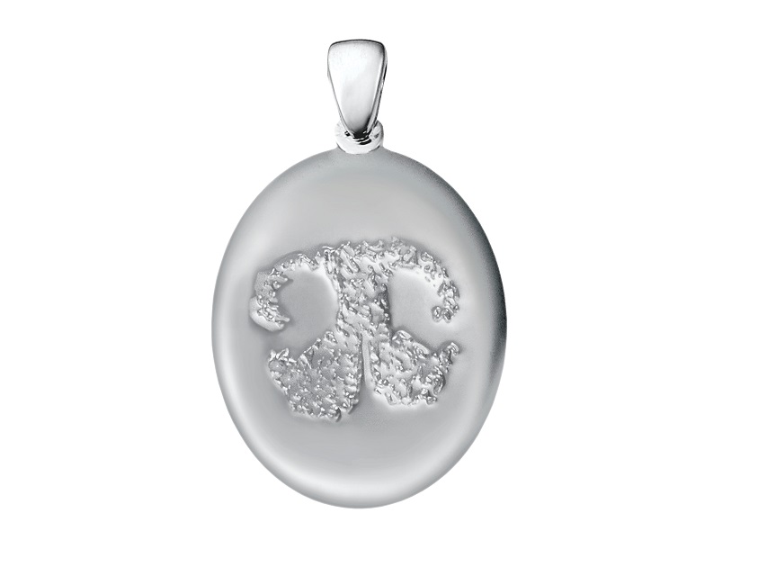 Custom Print Charm - Sterling Silver - Nose-image