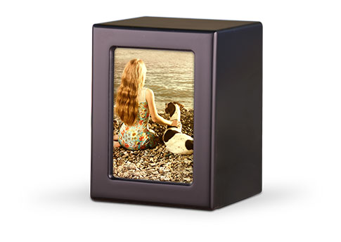 Wood Photo Urn - Black-image