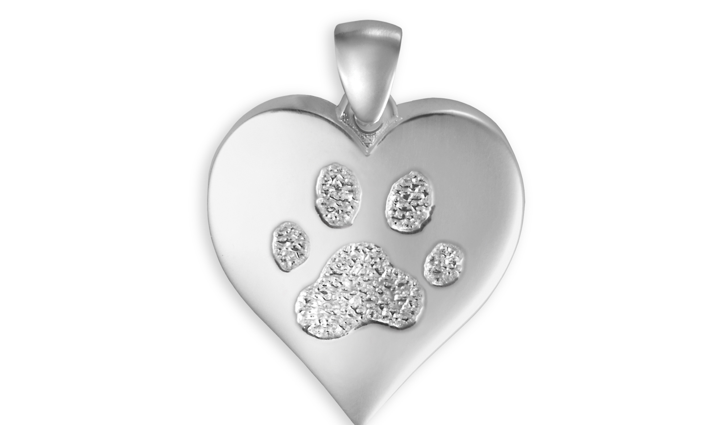Heartfelt Print Charm - Sterling Silver - Paw-image