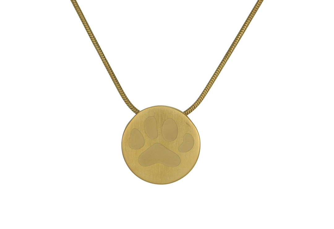 Round Pendant with Large Paw - Bronze-image