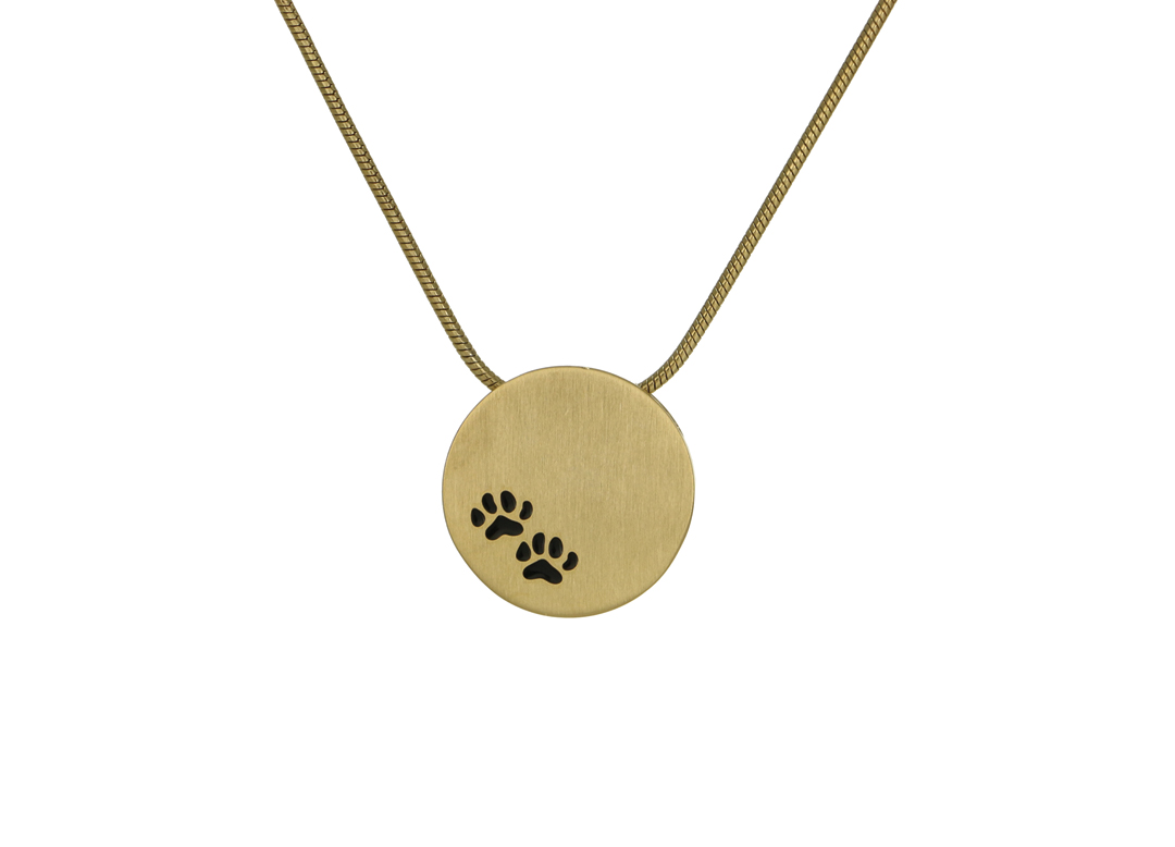 Round Pendant with Paws - Bronze-image