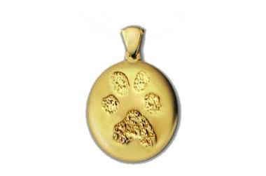 Grand print Charm - 14K Yellow Gold - Paw-image