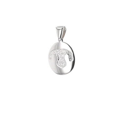 Custom Print Charm - 14K White Gold - Nose-image