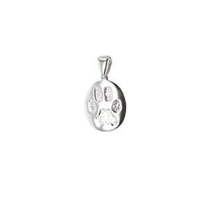 Custom Print Charm - 14K White Gold - Paw-image