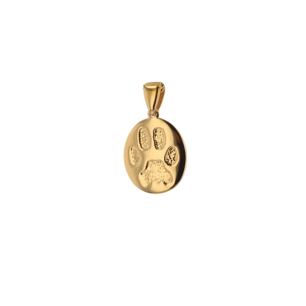 Custom Print Charm - 14K Yellow Gold - Paw-image