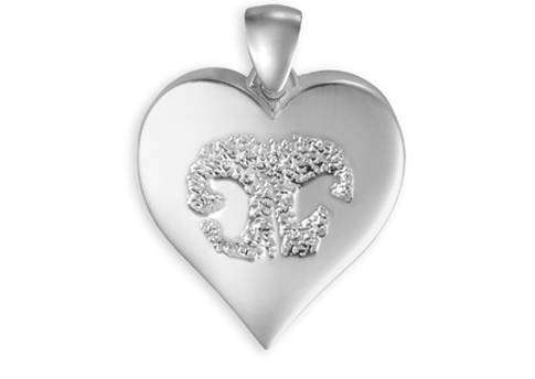 Heartfelt Print Charm - Sterling Silver - Nose-image