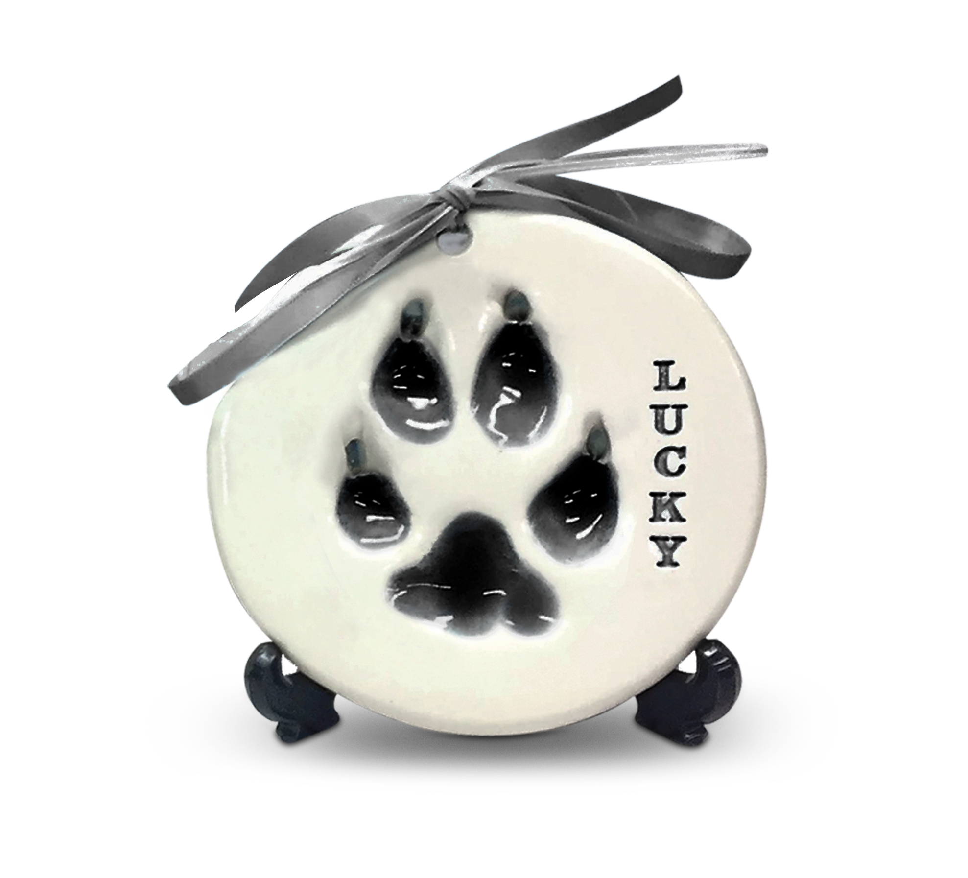 Ceramic Paw Prints - Black-image