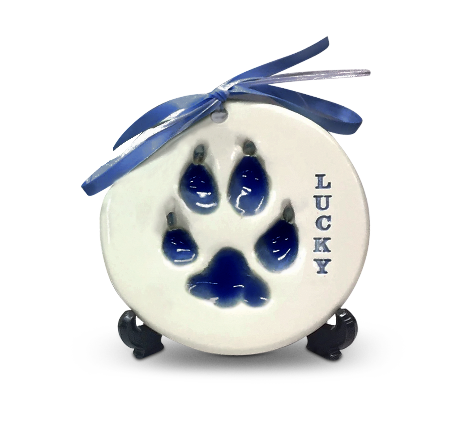 Ceramic Paw Prints - Dark Blue-image
