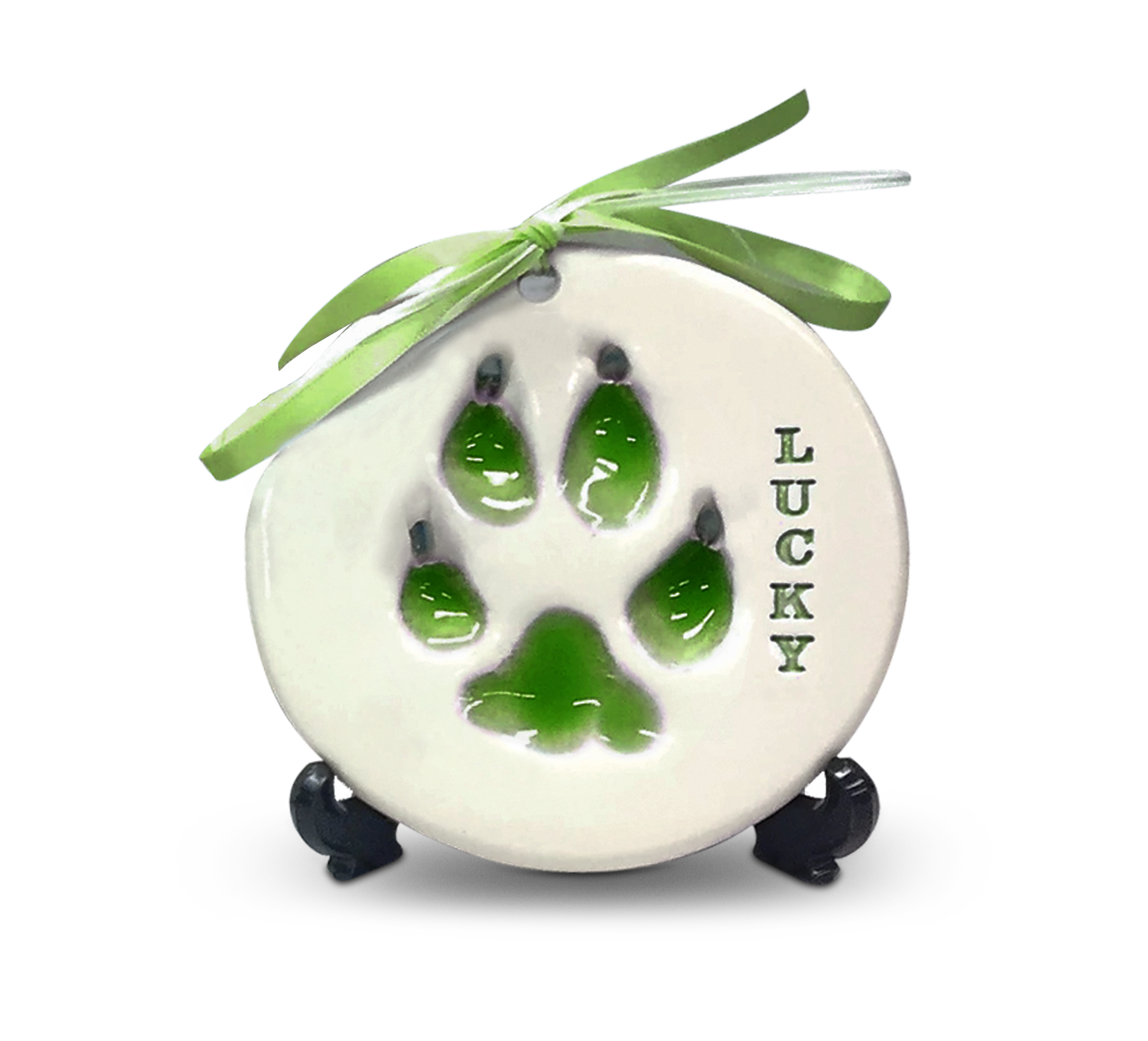 Ceramic Paw Prints - Green-image