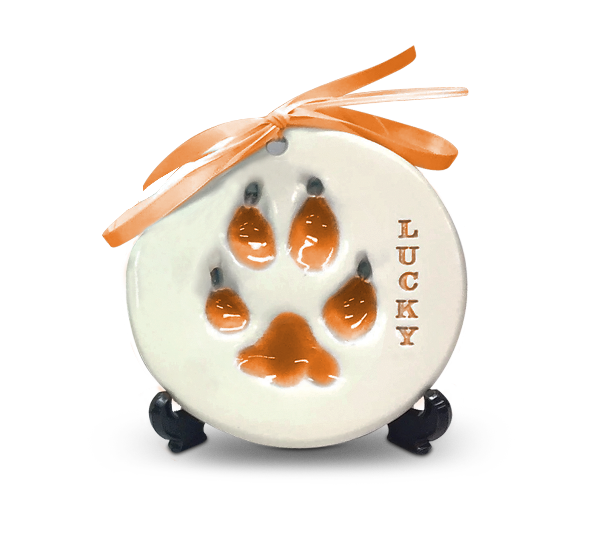 Ceramic Paw Prints - Orange-image