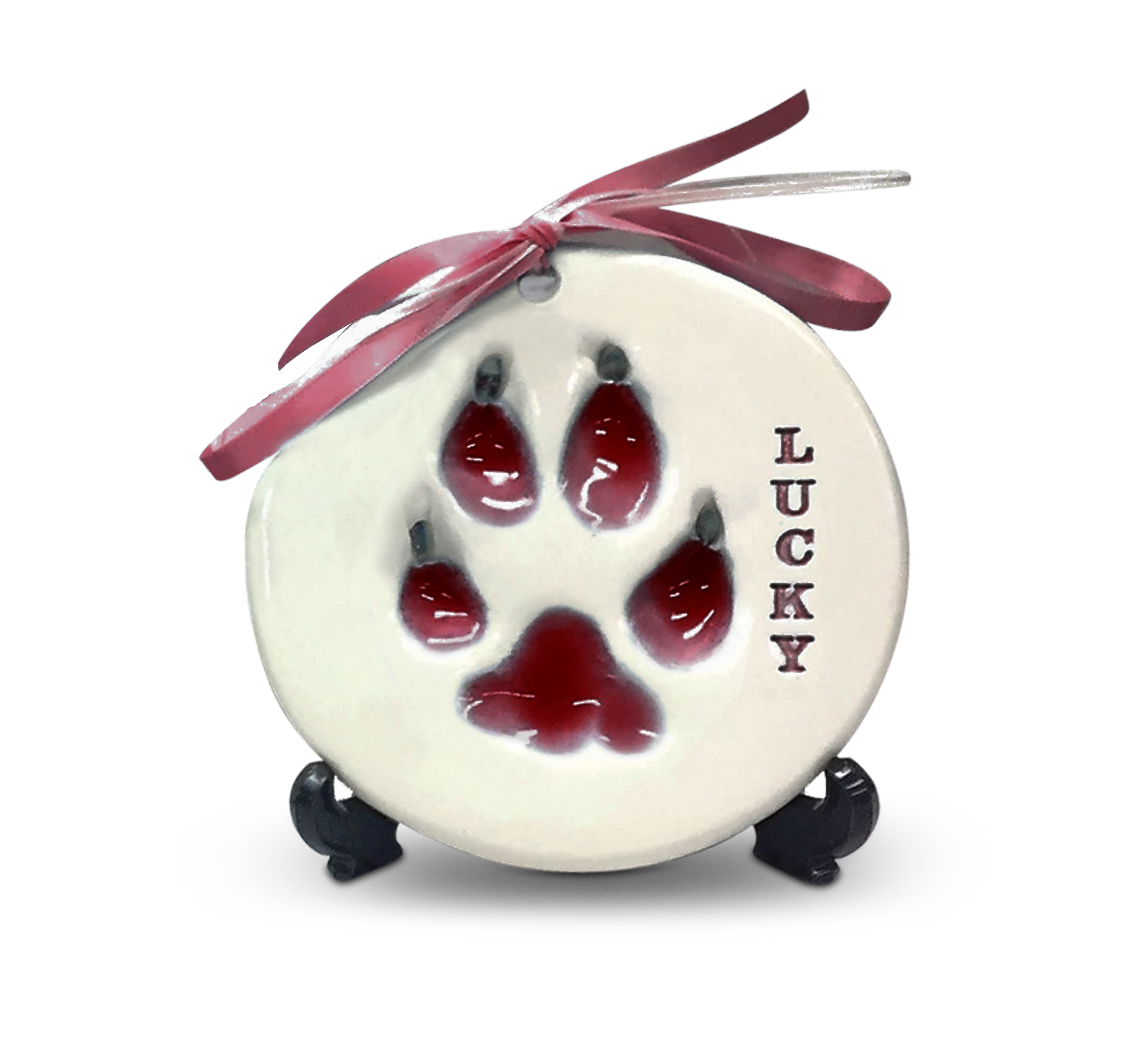 Ceramic Paw Prints - Red-image