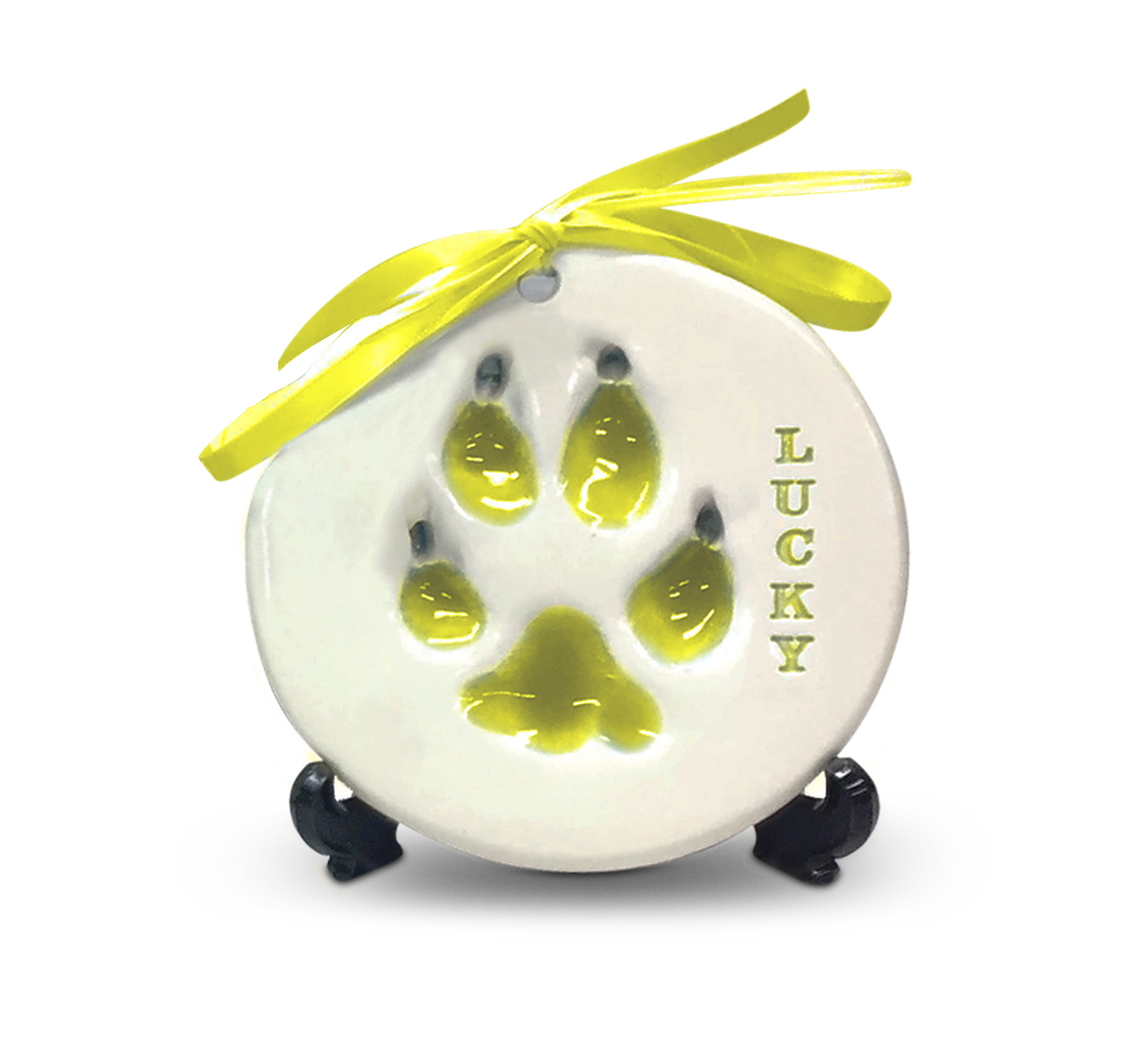 Ceramic Paw Prints - Yellow-image