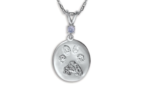 Custom Print Charm with Single Stone Bail - Paw-image